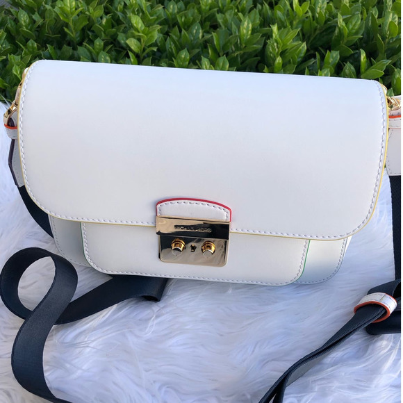 Michael Kors Sloan Editor Leather Messenger Crossbody Rainbow - Picture 5 of 16